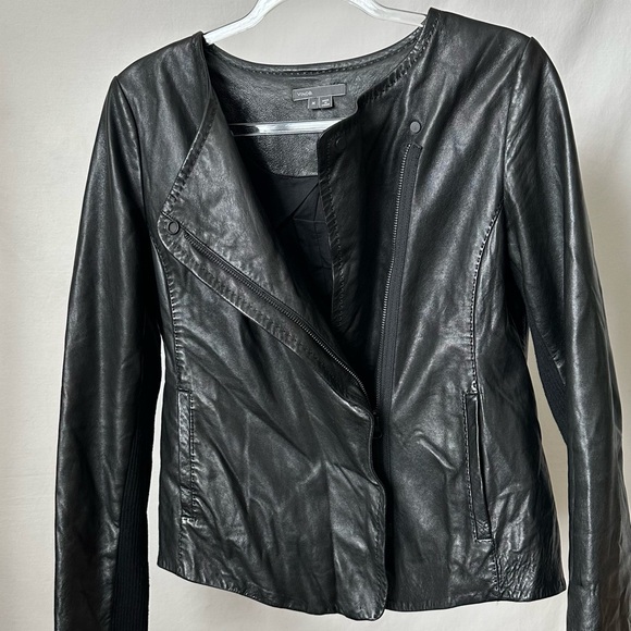 VINCE WOMEN’S LEATHER MOTO JACKET Asymmetrical Zip Fitted Size/M~ Orig. $1195 - Picture 11 of 13